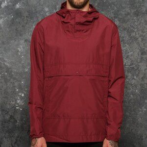 Herschel Supply Co Voyage Anorak Packable Windbreaker Maroon Large Hooded Jacket